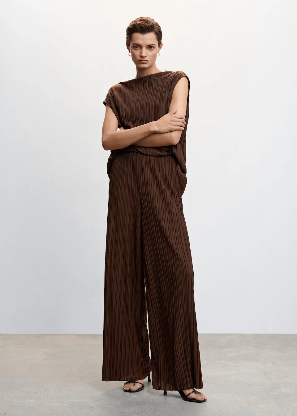 Pleated strap top