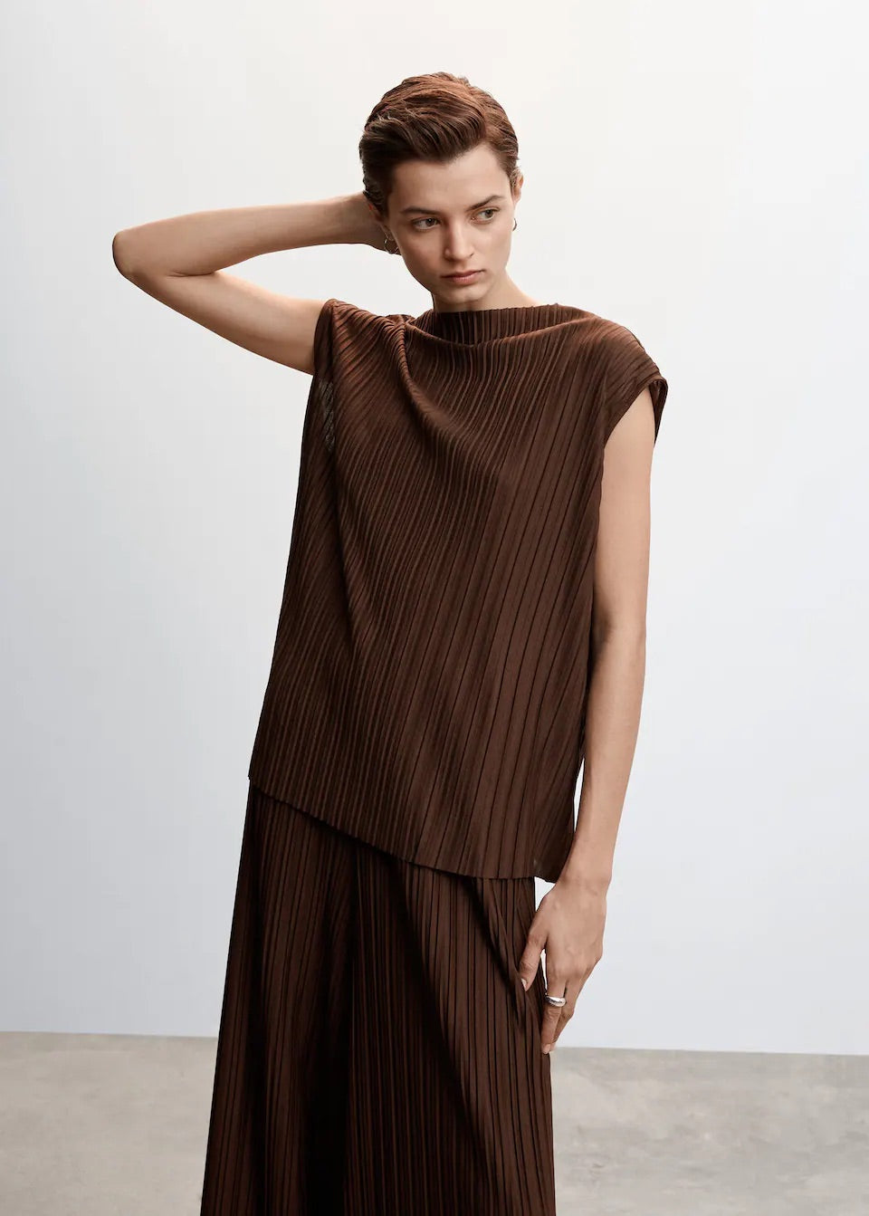 Pleated strap top