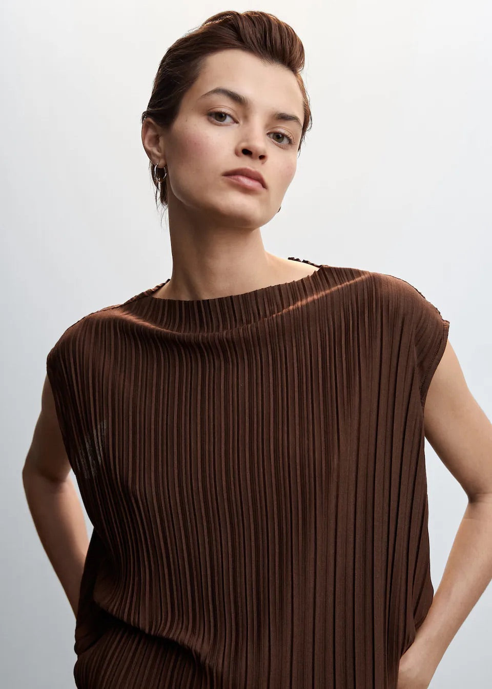 Pleated strap top