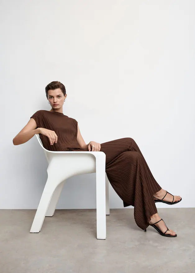 Pleated strap top