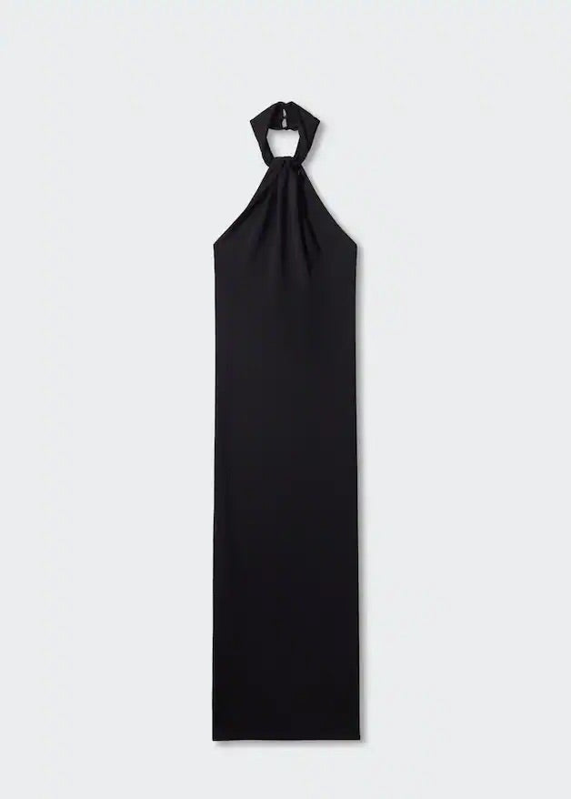 Halter dress with back opening