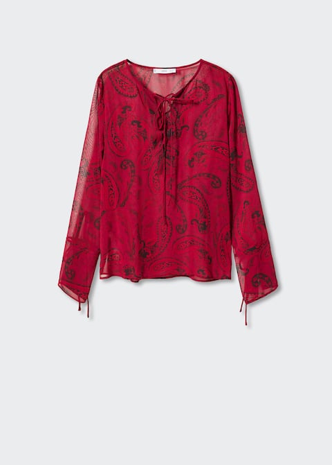 Paisley blouse with bow