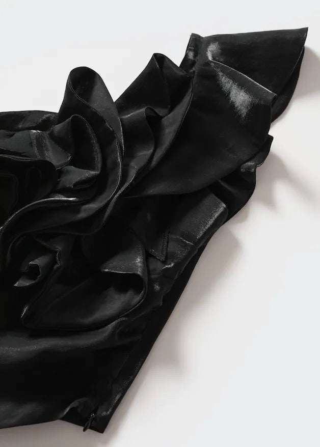 Asymmetric ruffled blouse