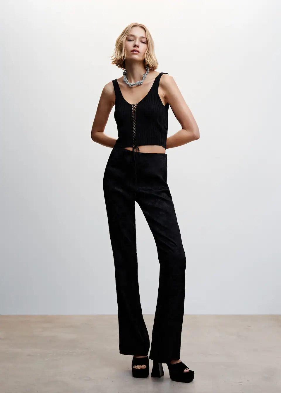Ribbed lace top