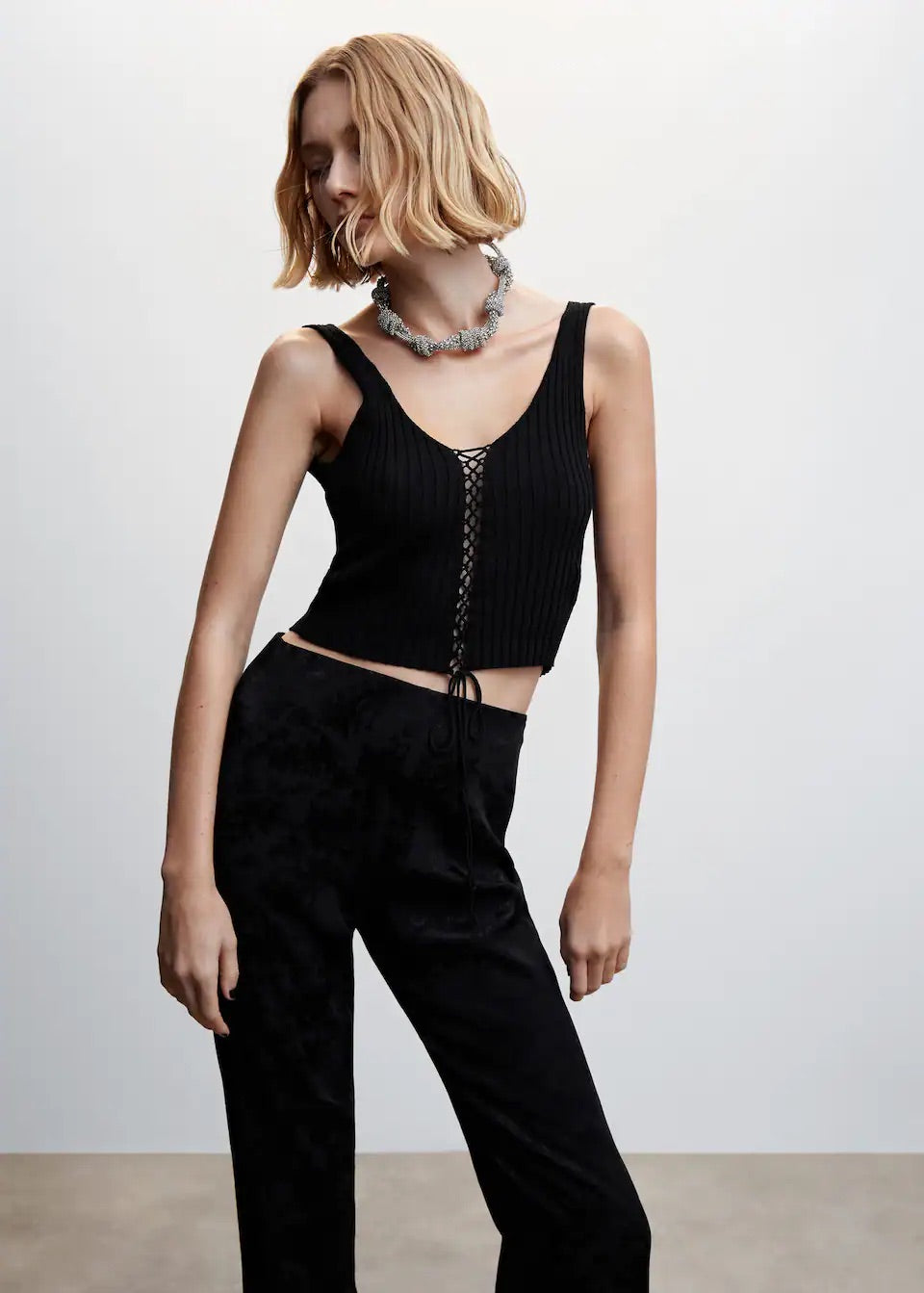 Ribbed lace top