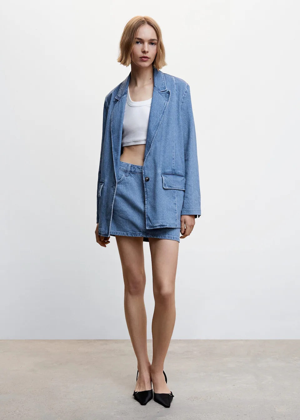 Denim mini-skirt