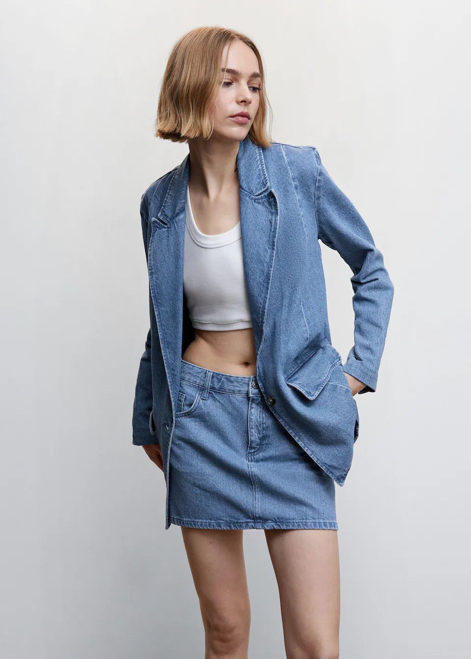 Denim mini-skirt