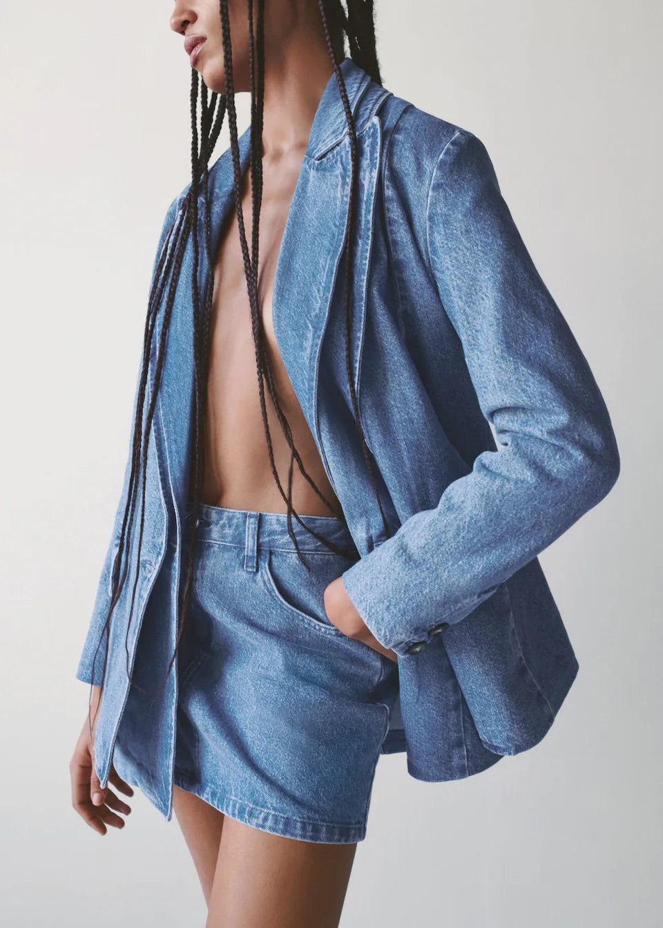 Denim mini-skirt