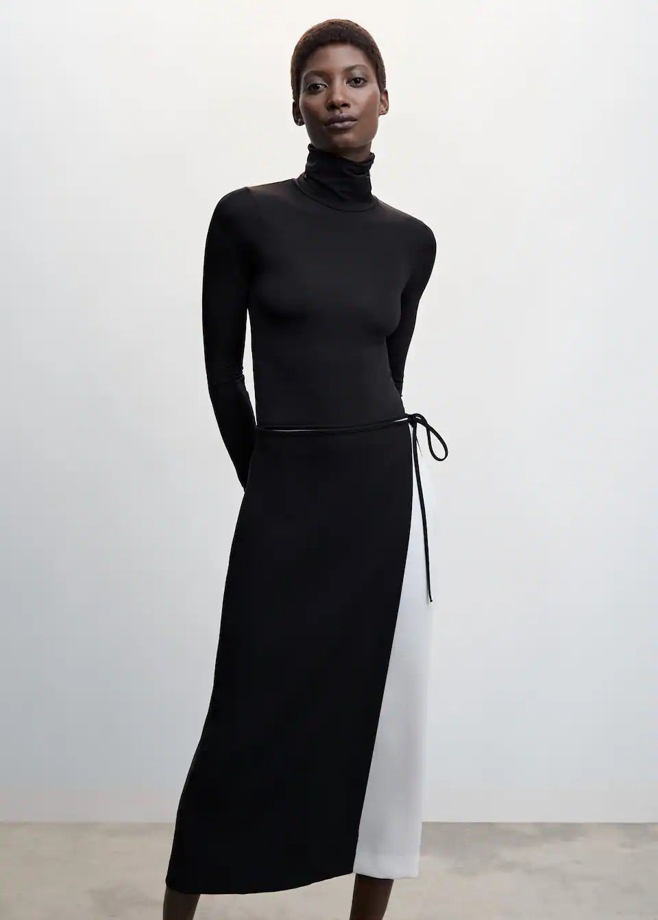 Bow midi skirt