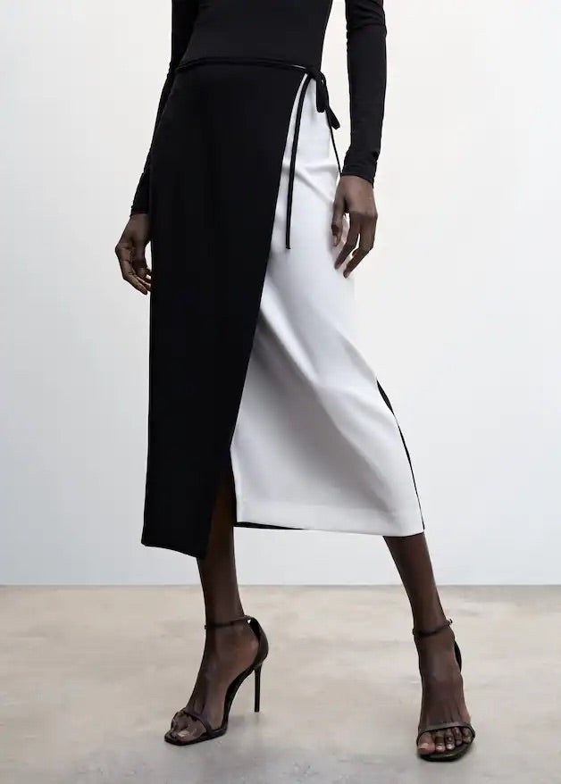 Bow midi skirt