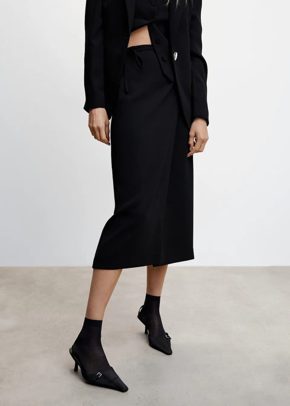 Bow midi skirt