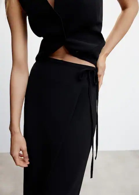 Bow midi skirt