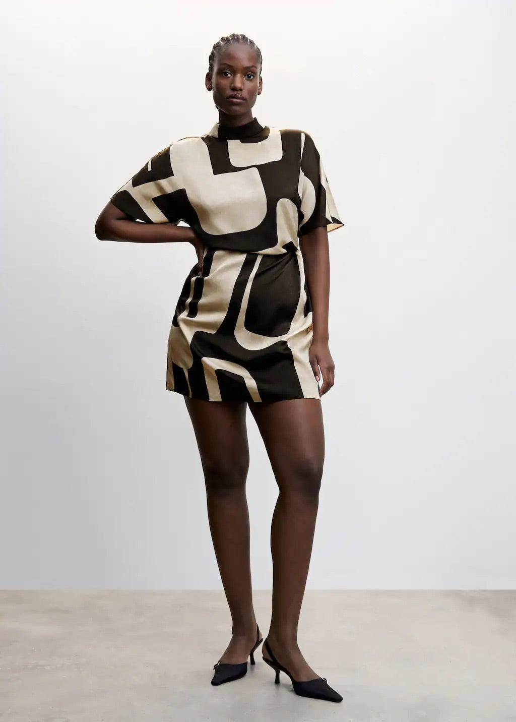 Printed turtleneck dress