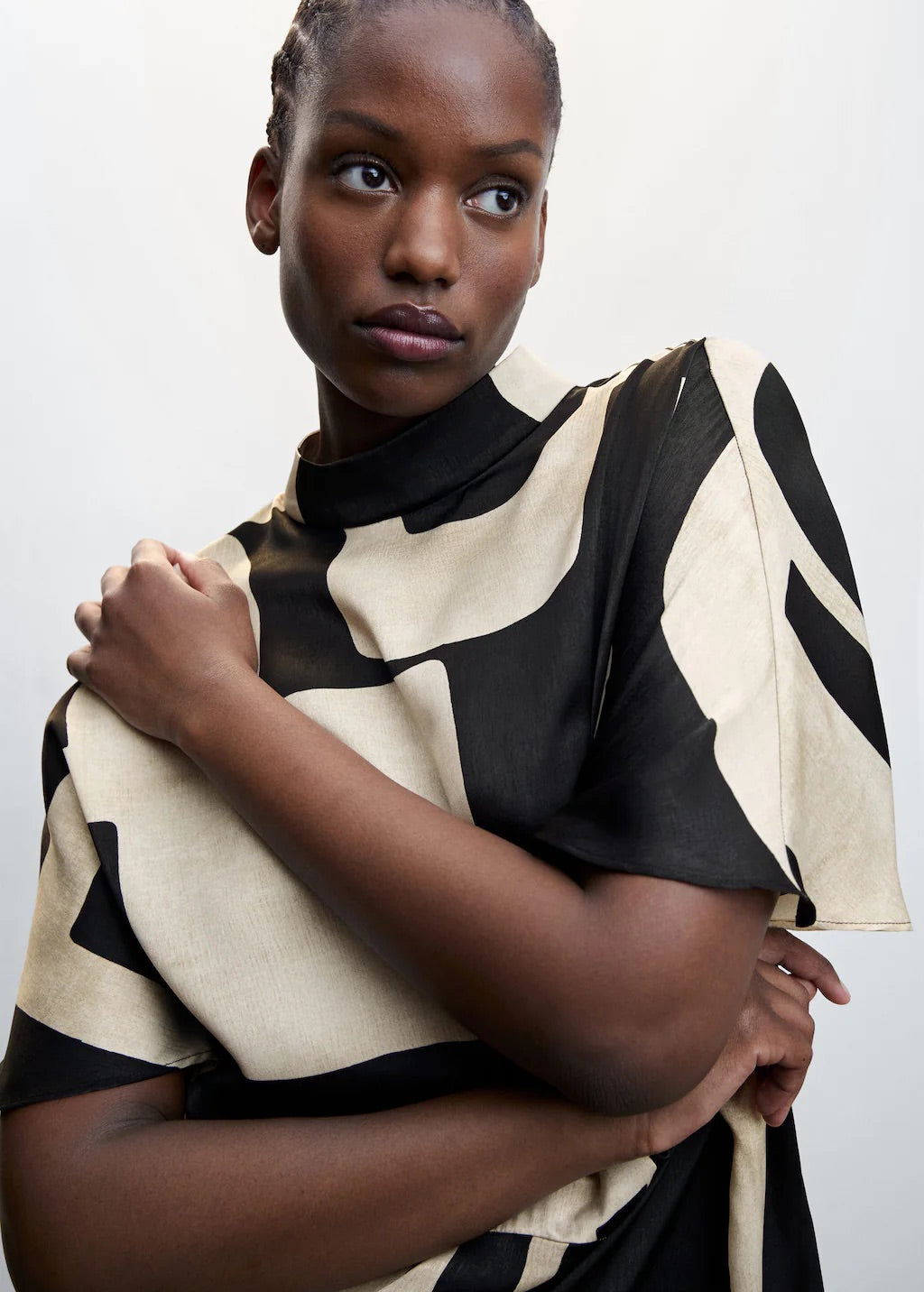 Printed turtleneck dress