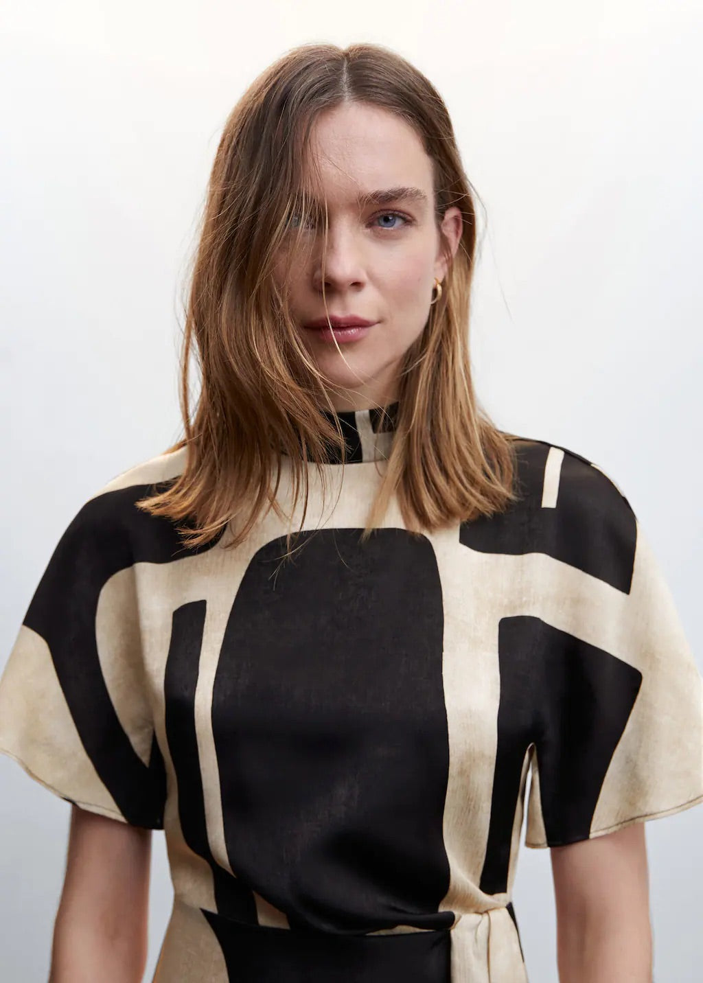 Printed turtleneck dress