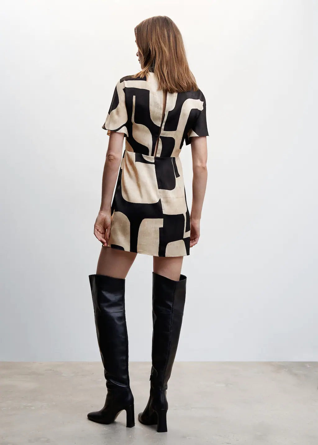 Printed turtleneck dress