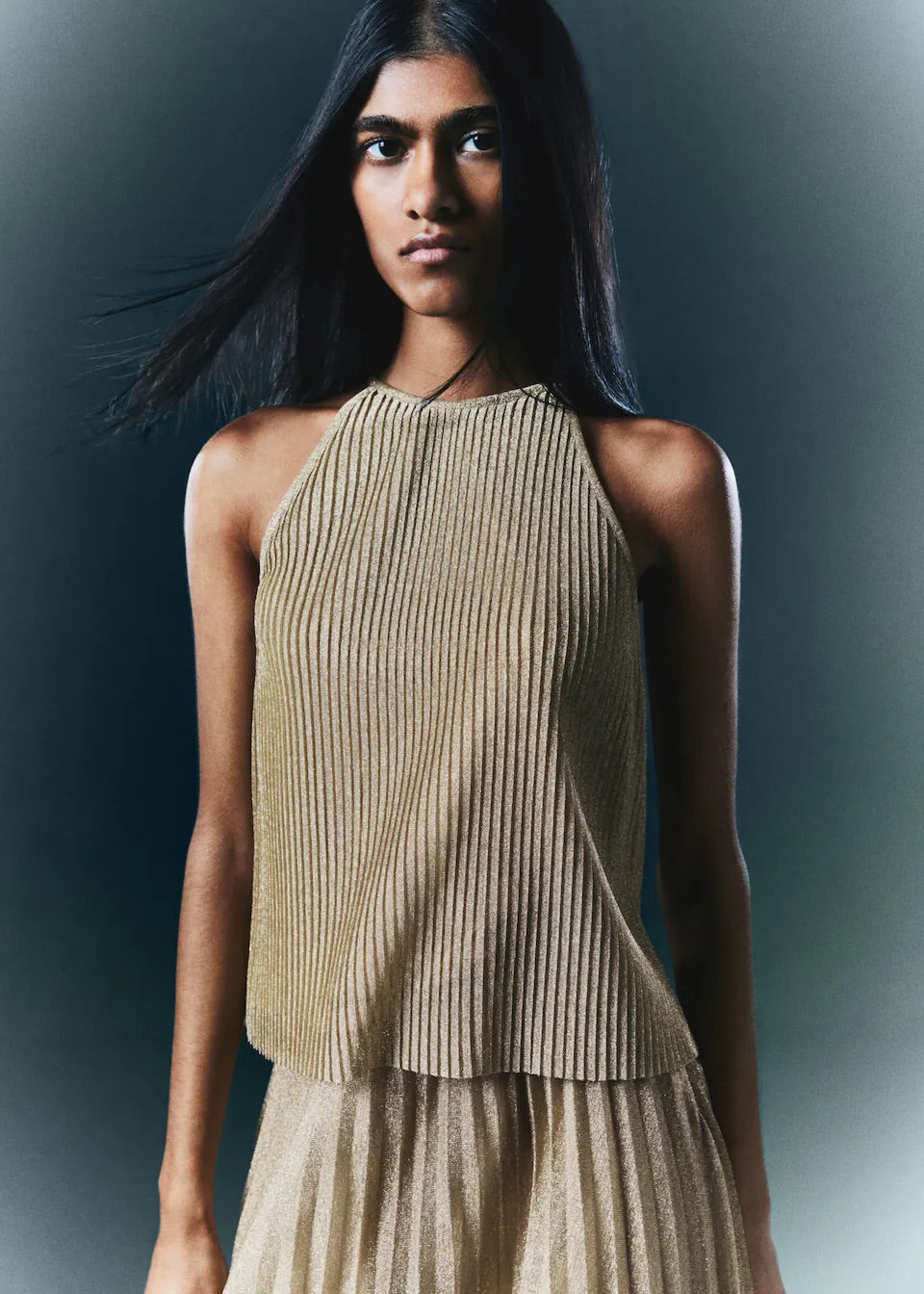 Metallic texture top