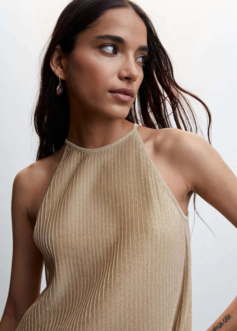 Metallic texture top