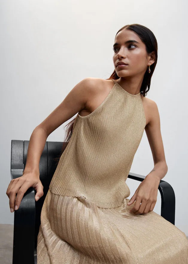 Metallic texture top