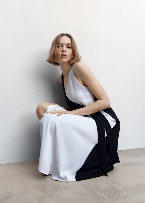 Bow bicolour dress