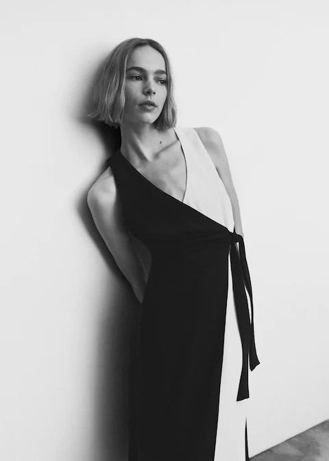 Bow bicolour dress