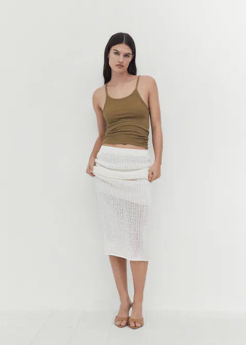 Openwork knitted skirt