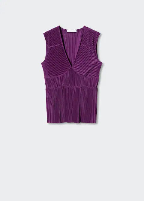 Pleated satin top