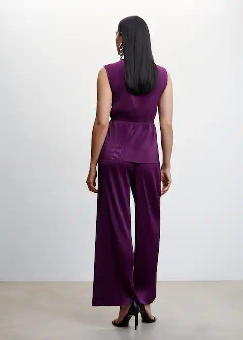 Pleated satin top