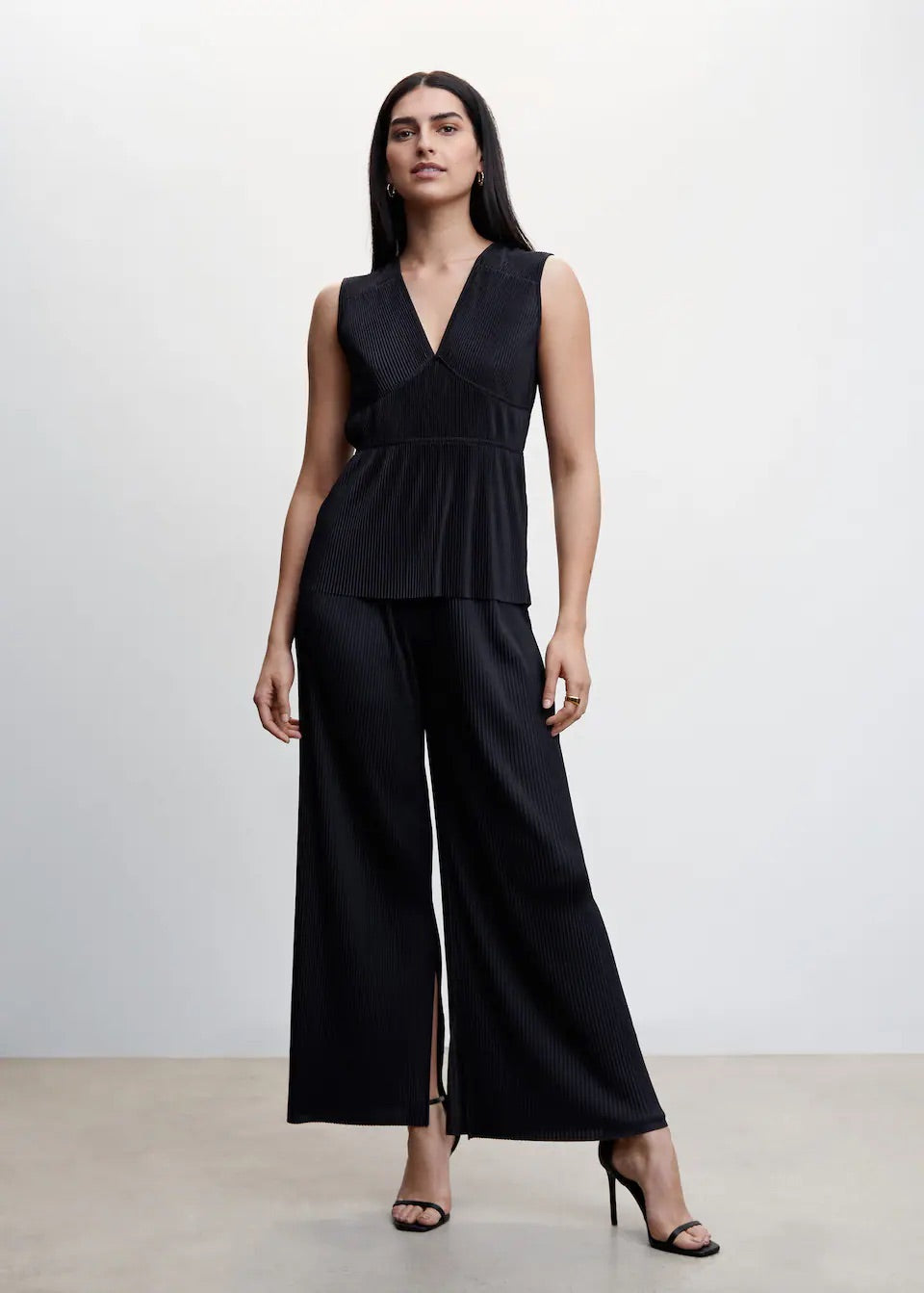 Pleated satin top
