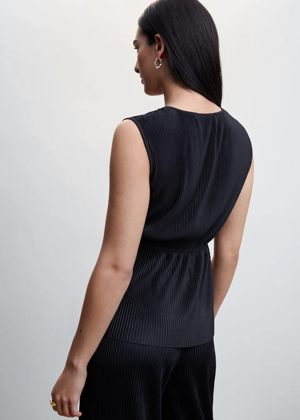 Pleated satin top