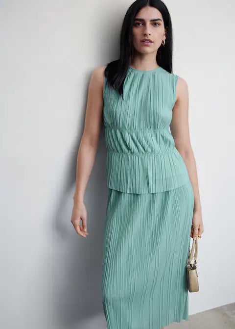 Pleated midi skirt