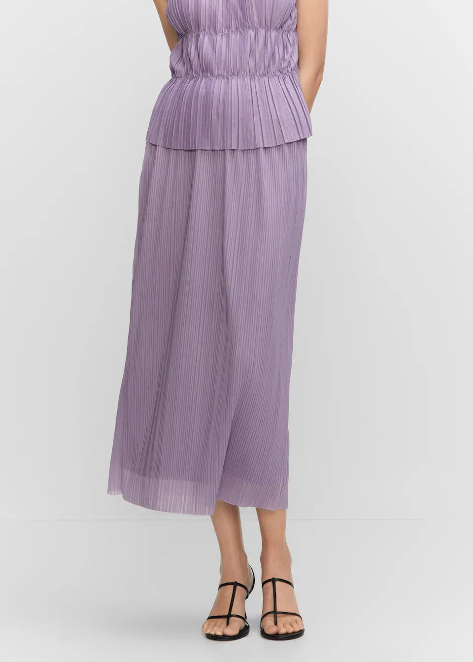 Pleated midi skirt