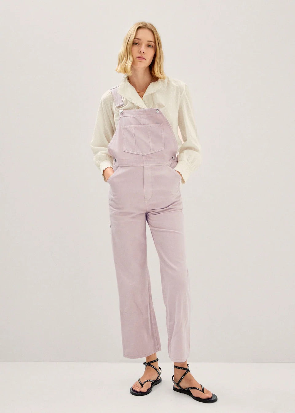 Long denim dungarees