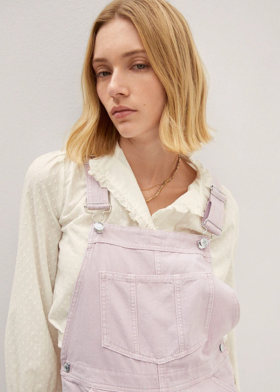 Long denim dungarees