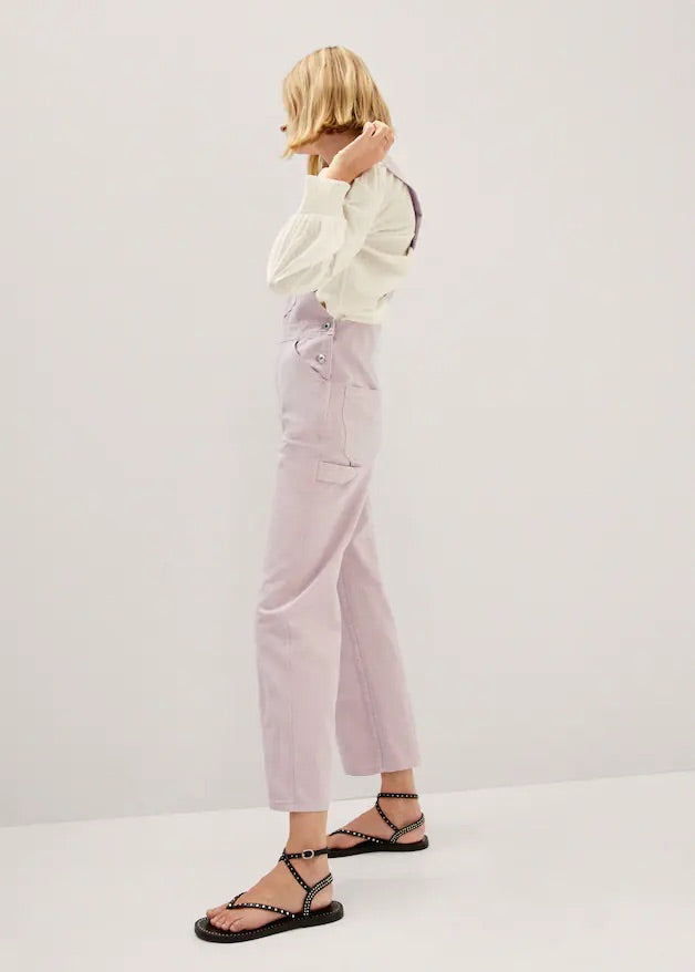 Long denim dungarees