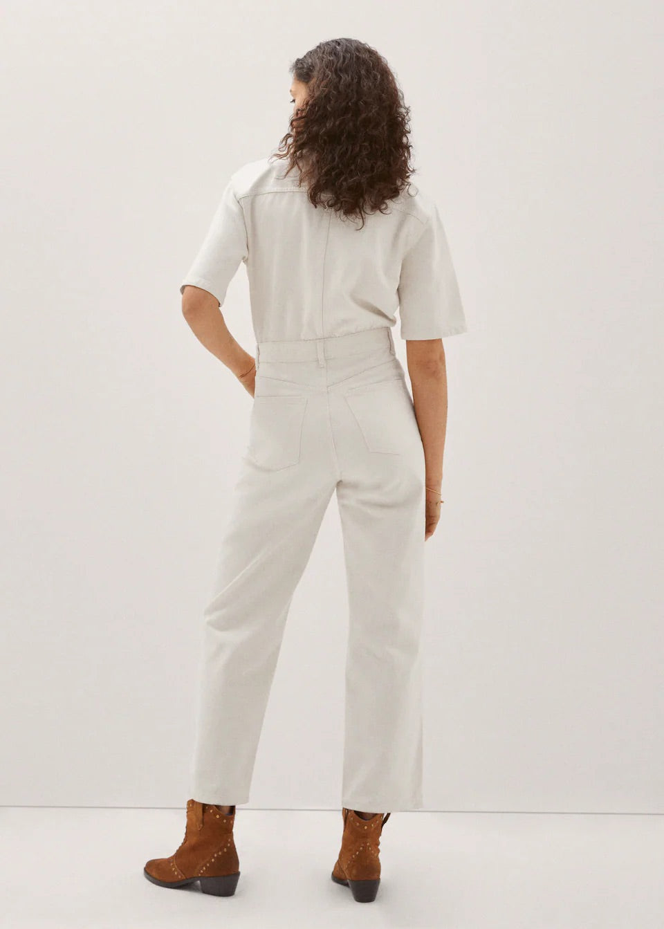 Long denim jumpsuit