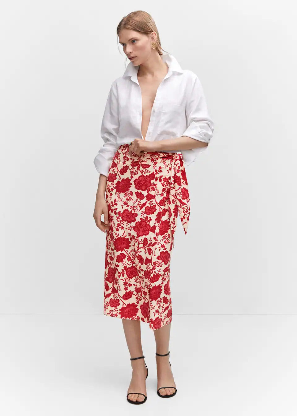 Floral wrapped skirt