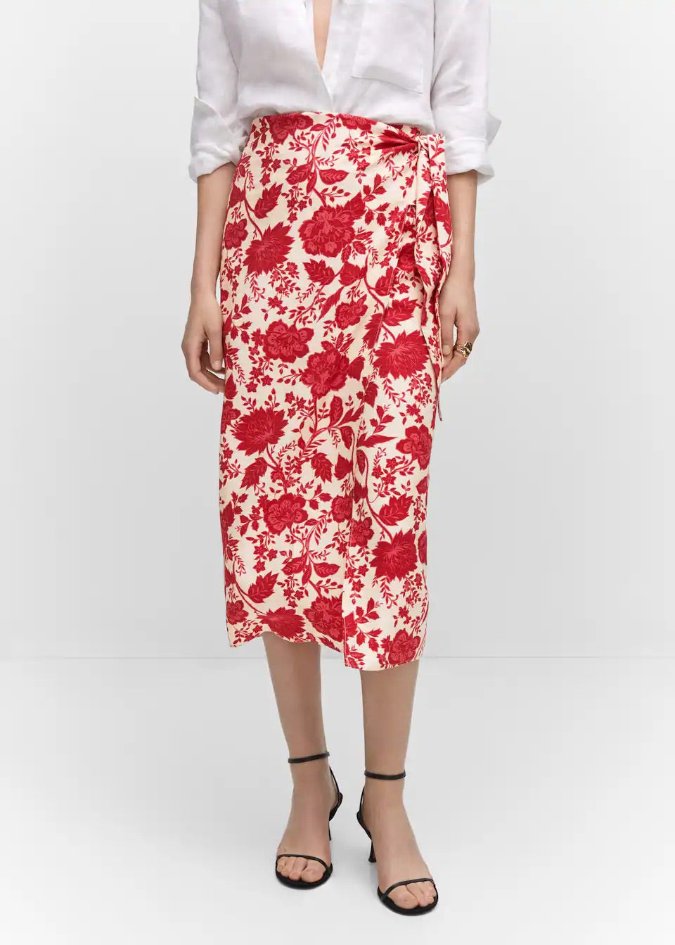 Floral wrapped skirt
