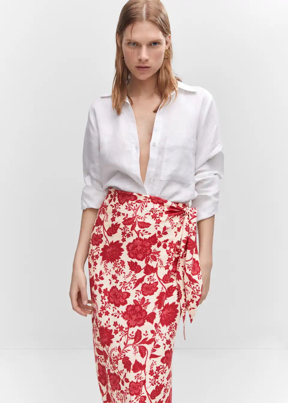Floral wrapped skirt