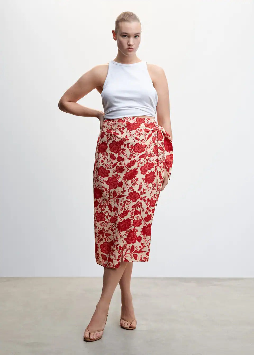 Floral wrapped skirt
