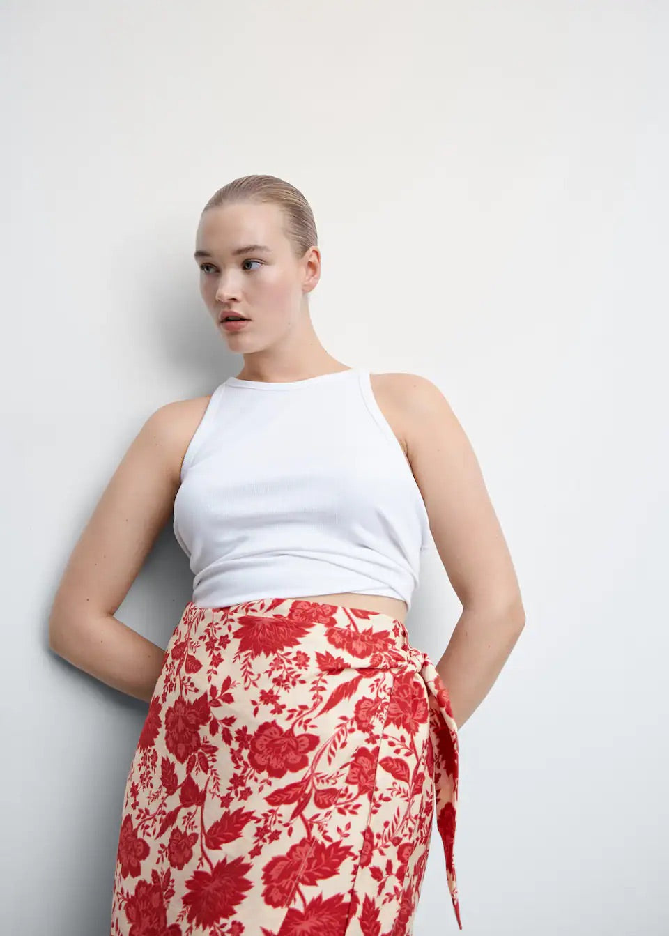 Floral wrapped skirt