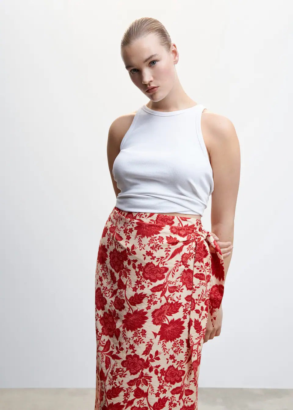 Floral wrapped skirt