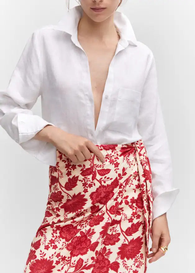Floral wrapped skirt