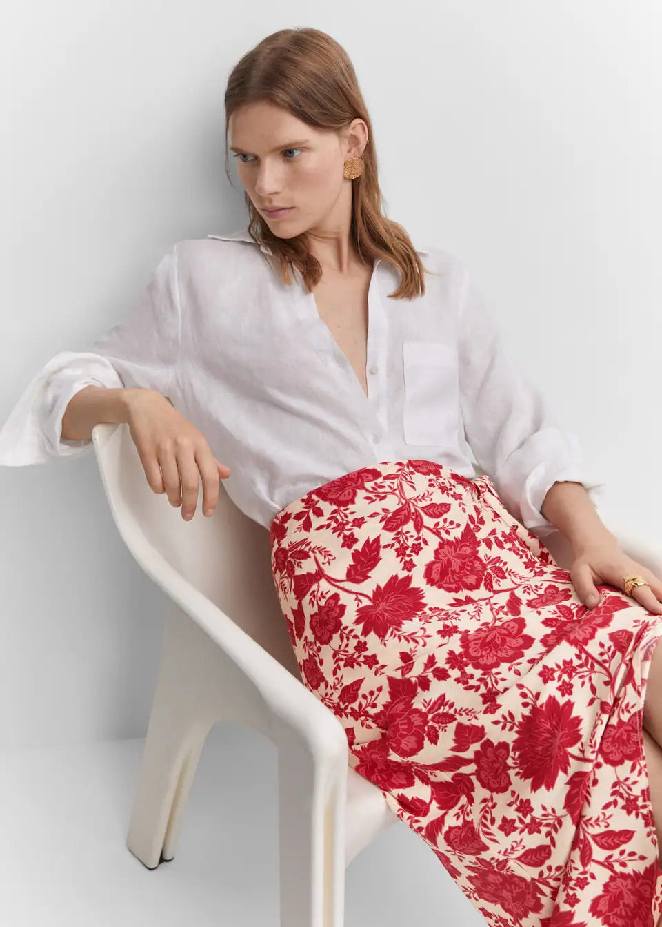 Floral wrapped skirt