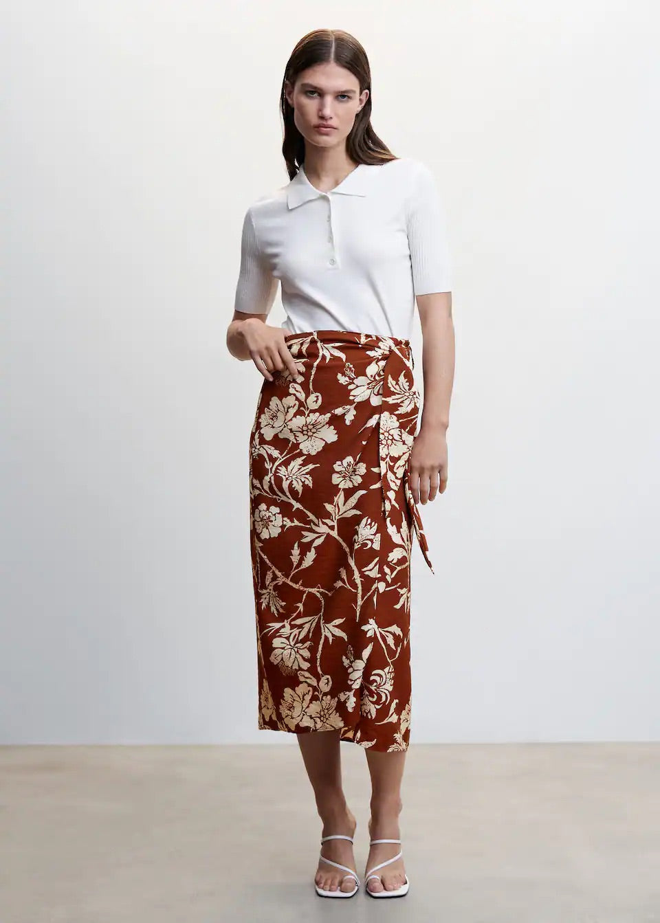 Floral wrapped skirt