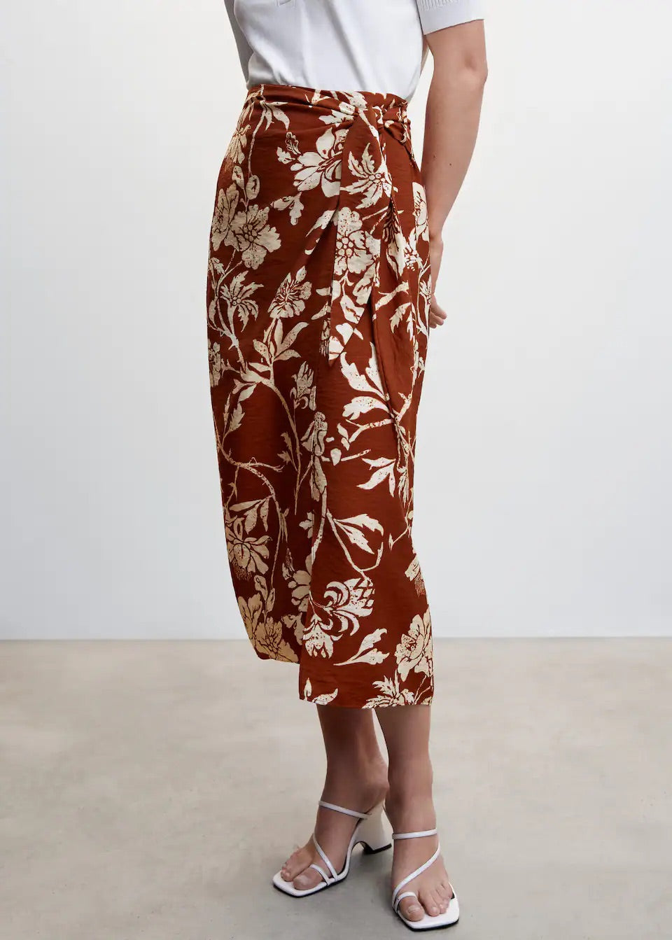 Floral wrapped skirt