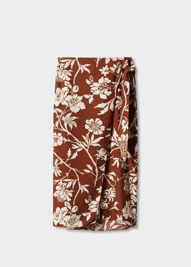 Floral wrapped skirt