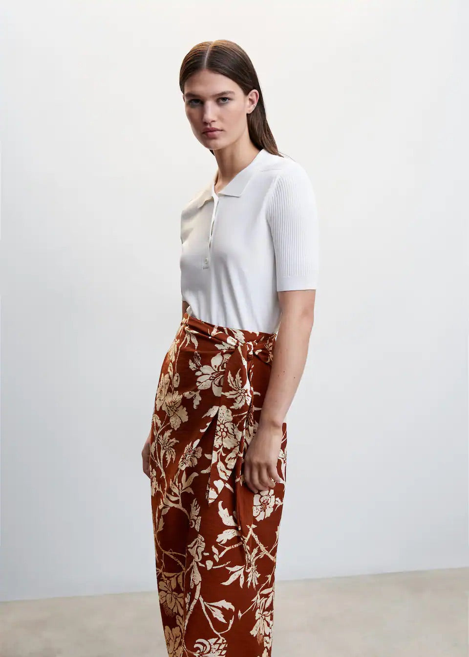 Floral wrapped skirt