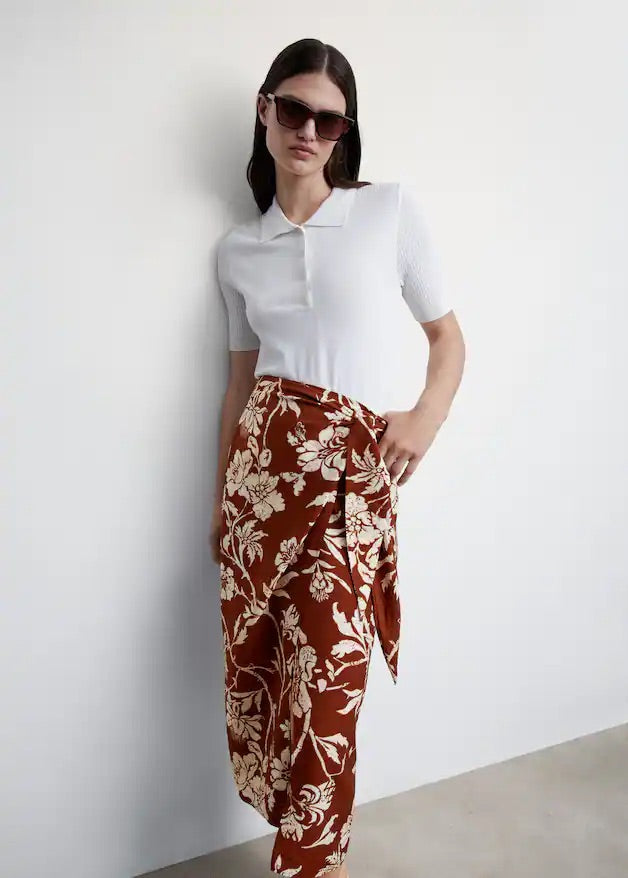 Floral wrapped skirt