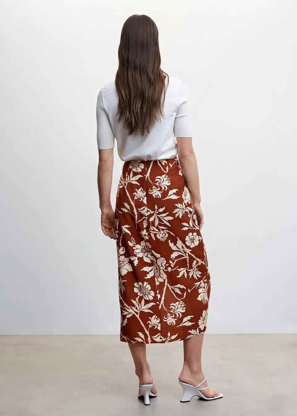 Floral wrapped skirt